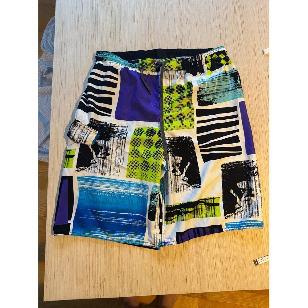 Burnside‎ Mens Board Shorts Swim Trunks Multi Color Graphic Print Size Medium 26